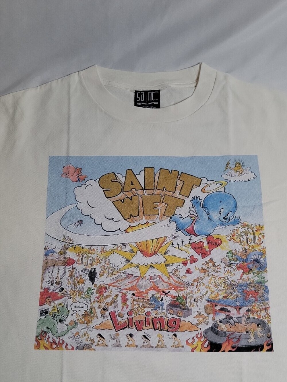 Saint Mxxxxxx Saint Wet White Short Sleeve T Shirt - Picture 2 of 7